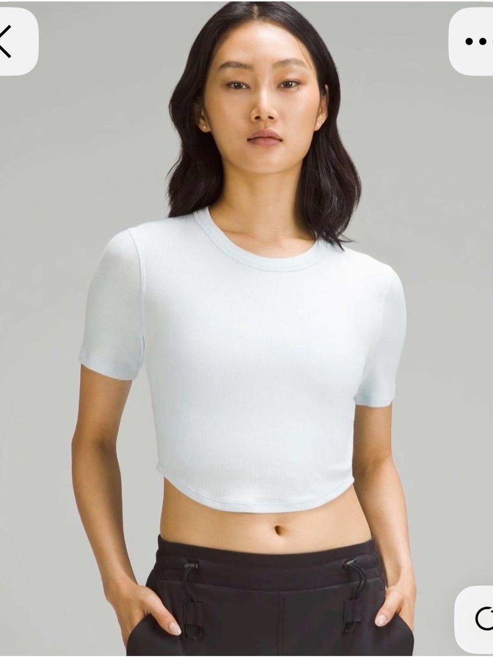 lululemon athletica Light Blue Hold Tight Short Sleeve Crop Tee